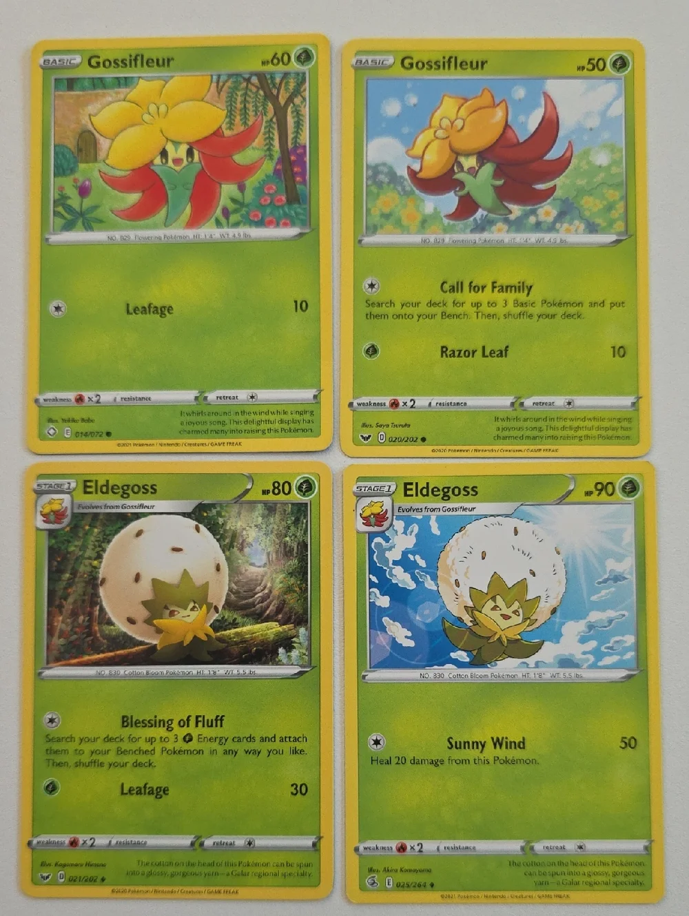Pokemom Gossifleur And Eldegoss Cards